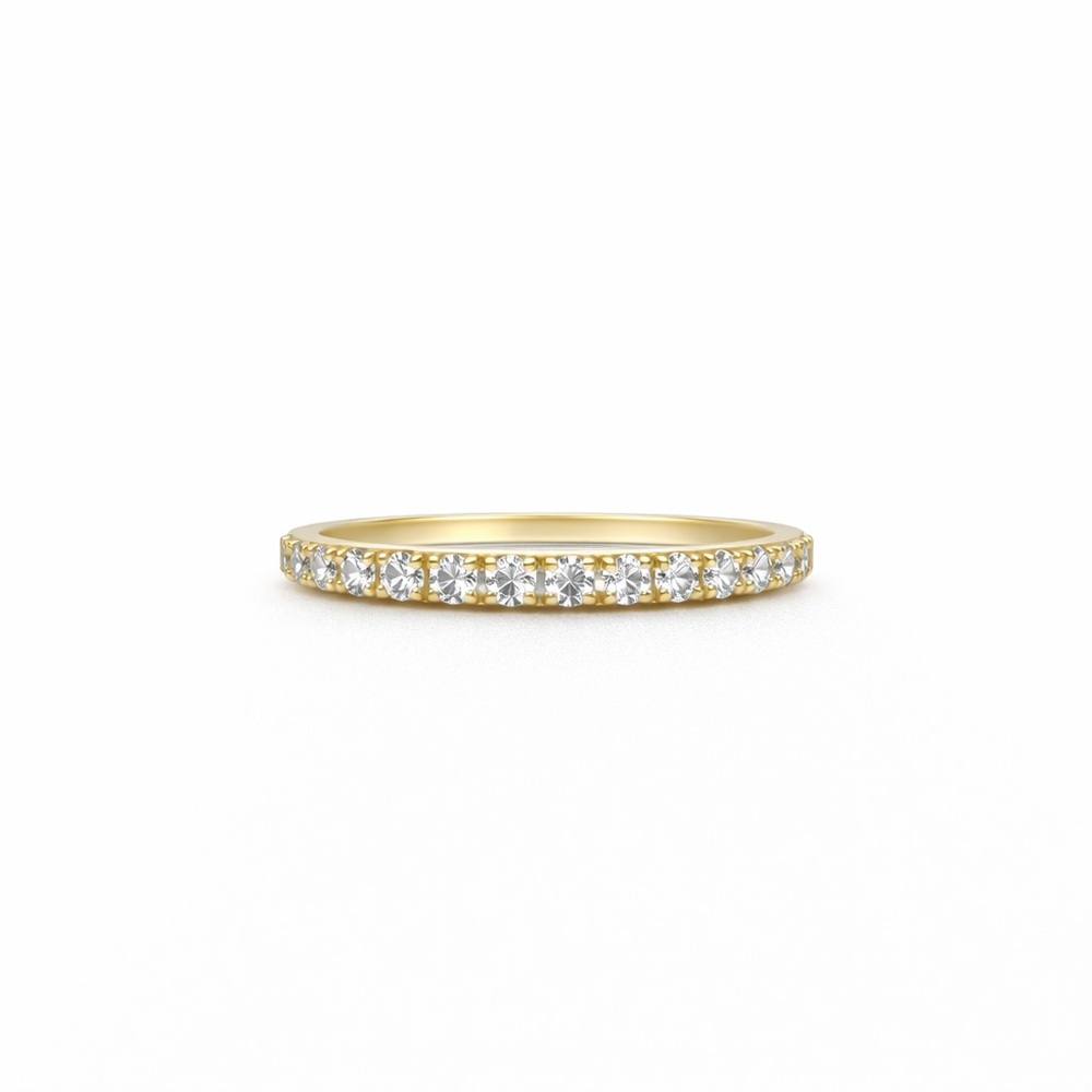 925 Gold Pavé Diamond Eternity Band